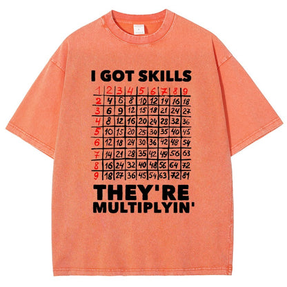 Math Got Skills Multiplying Vintage Distressed T-shirt