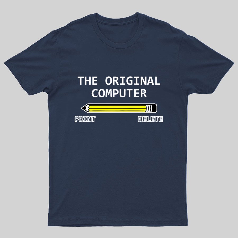 The Original Computer Print Delete Funny Graphic Printing Geeky T-Shirt