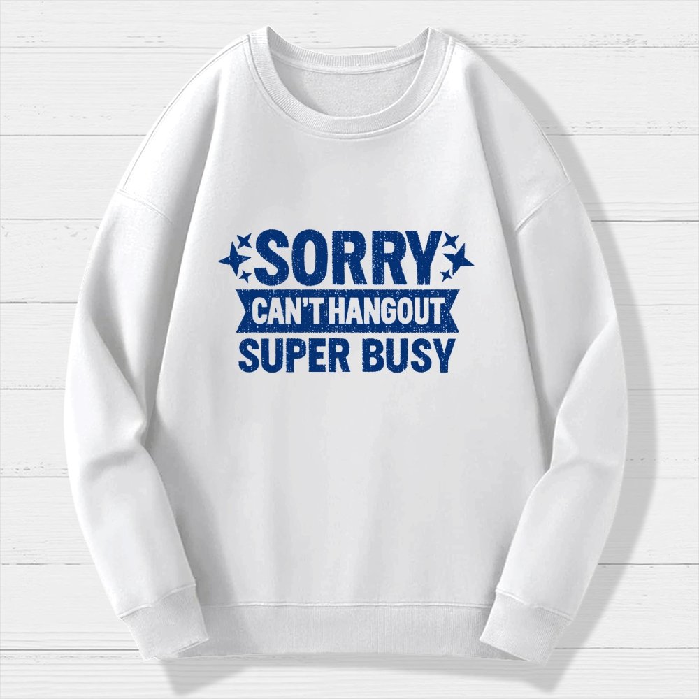 Sorry — Can’T Hang Out — Super Busy Geek Cotton Sweatshirt