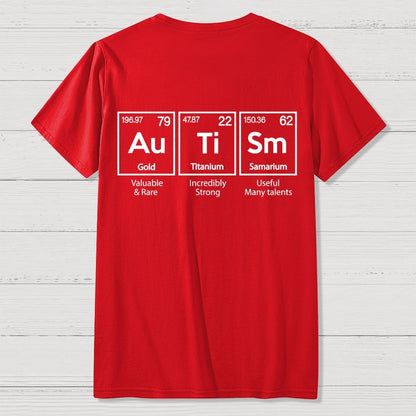 Autism Awareness Elements Periodic Back Printing Geek T-Shirt