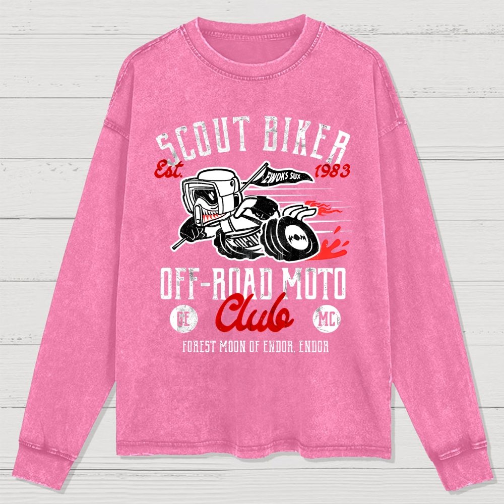 Scout Biker Club Washed Long Sleeve Tee