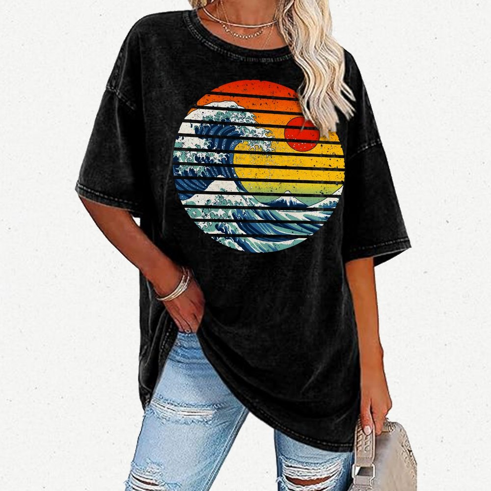 Freak Wave Vintage Distressed T-shirt