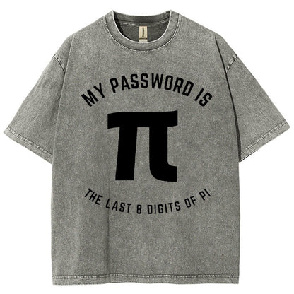 My Password Is The Last 8 Digits Of Pi Nerd Vintage Distressed T-shirt