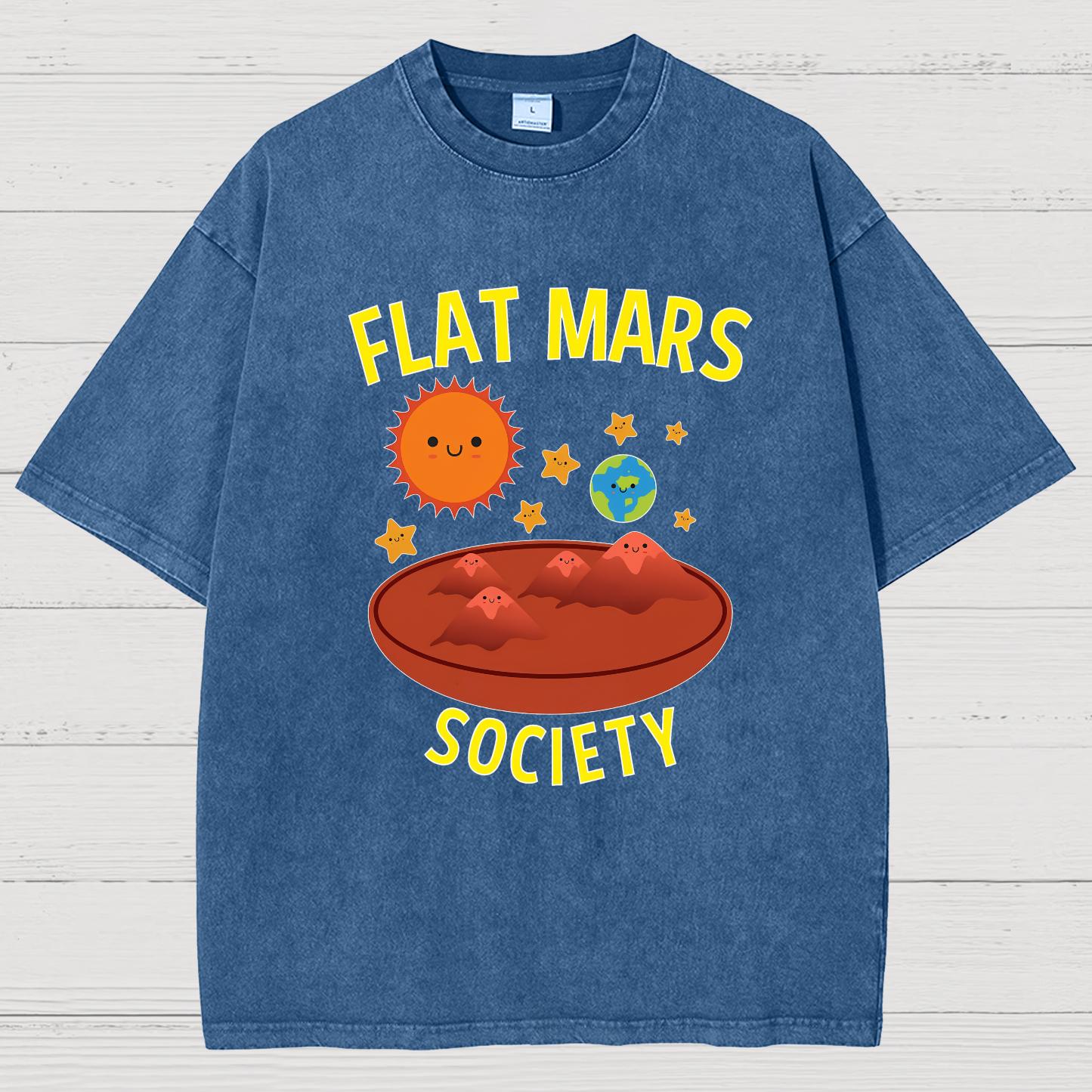 Flat Mars Society Nerdy Vintage Distressed T-shirt
