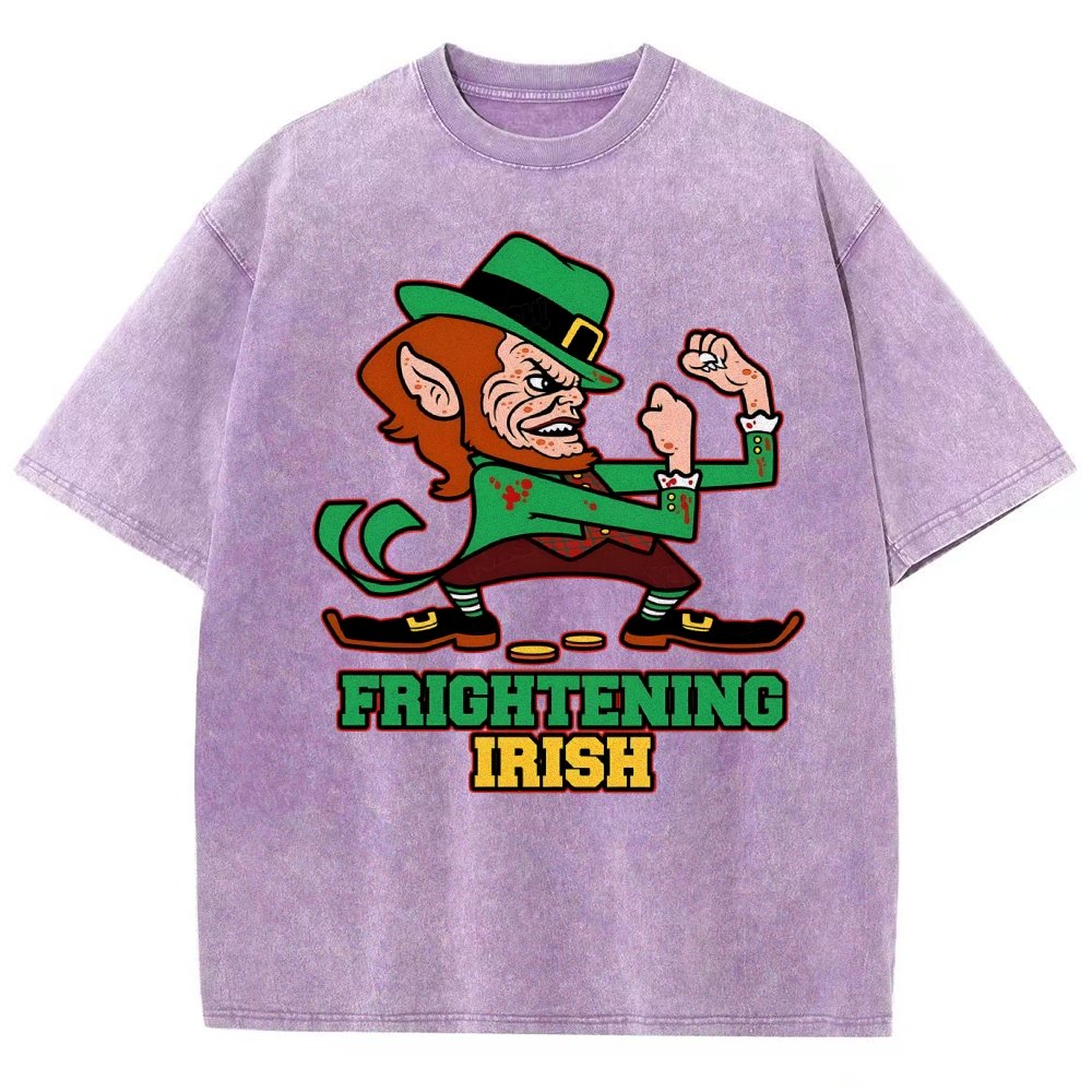 Frightening Irish- St. Patrick's Day Vintage Distressed T-shirt