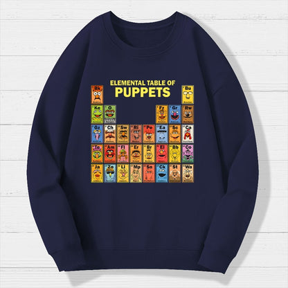 Elemental Table Of Puppets Geek Cotton Sweatshirt