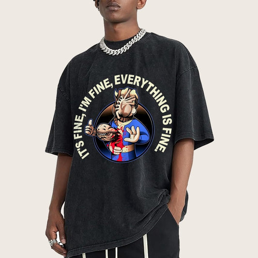 I'M Fine Everything Is Fine Vintage Distressed T-shirt
