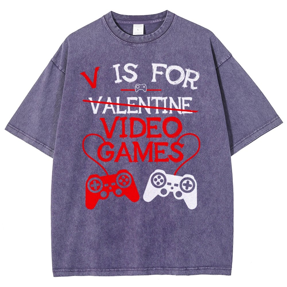 Valentine's Day.Funny Gamer Valentine Nerd Vintage Distressed T-shirt