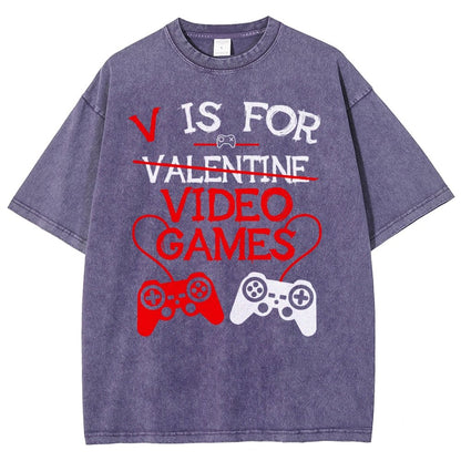 Valentine's Day.Funny Gamer Valentine Nerd Vintage Distressed T-shirt