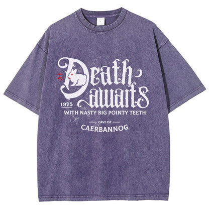 Death Awaits Vintage Distressed T-shirt