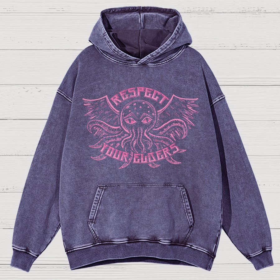 Respect Your Elder Gods Vintage Distressed Hoodie