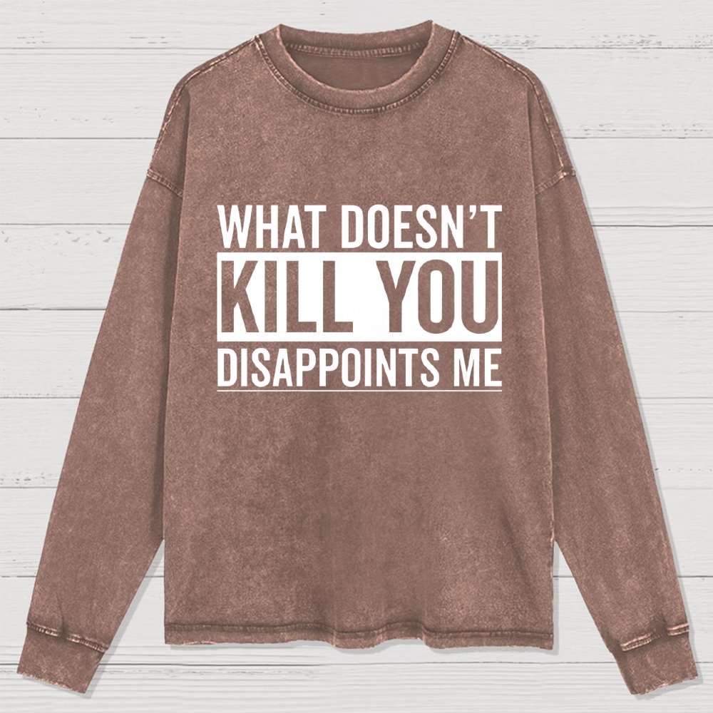 What Doesn't Kill You Disappoints Me  Washed Long Sleeve Tee