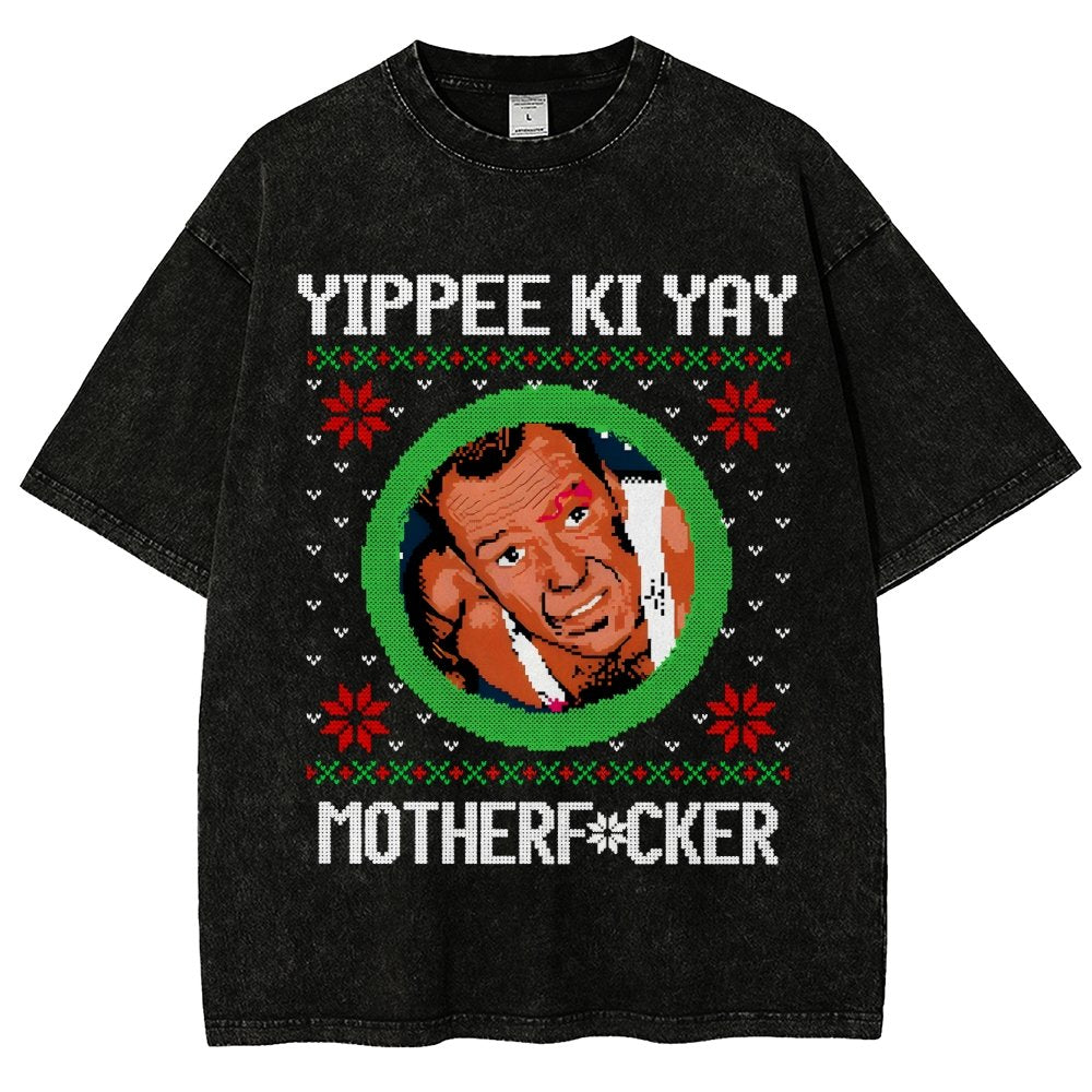Yippee Ki Yay Motherf Cker Vintage Distressed T-shirt