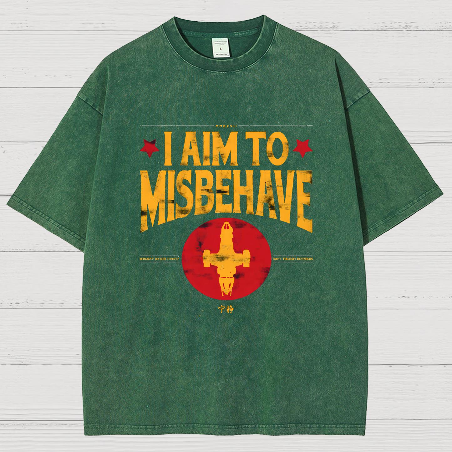 I Aim To Misbehave Vintage Distressed T-shirt