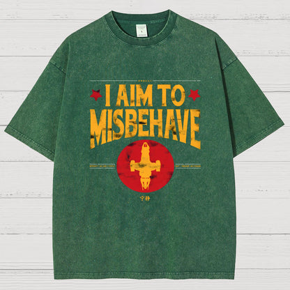 I Aim To Misbehave Vintage Distressed T-shirt