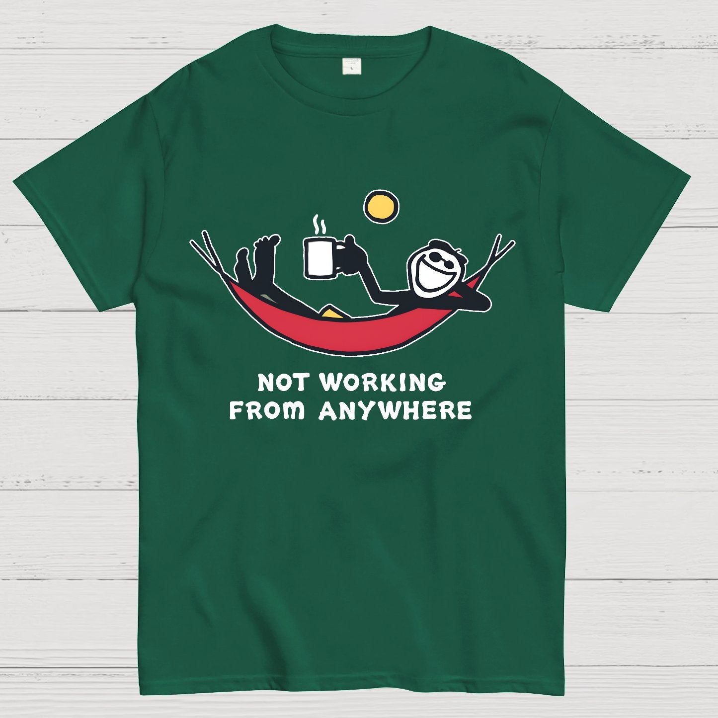 Not Working Hammock Funny Geek T-Shirt