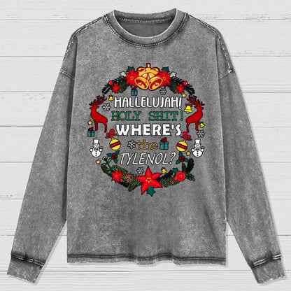 Where's The Tylenol Christmas. Autism Awareness Washed Long Sleeve Tee