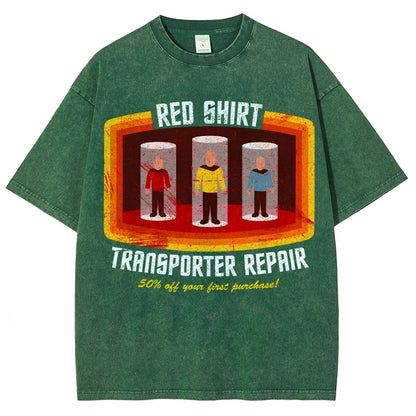 Red Shirt Spacecraft Repair Vintage Distressed T-shirt