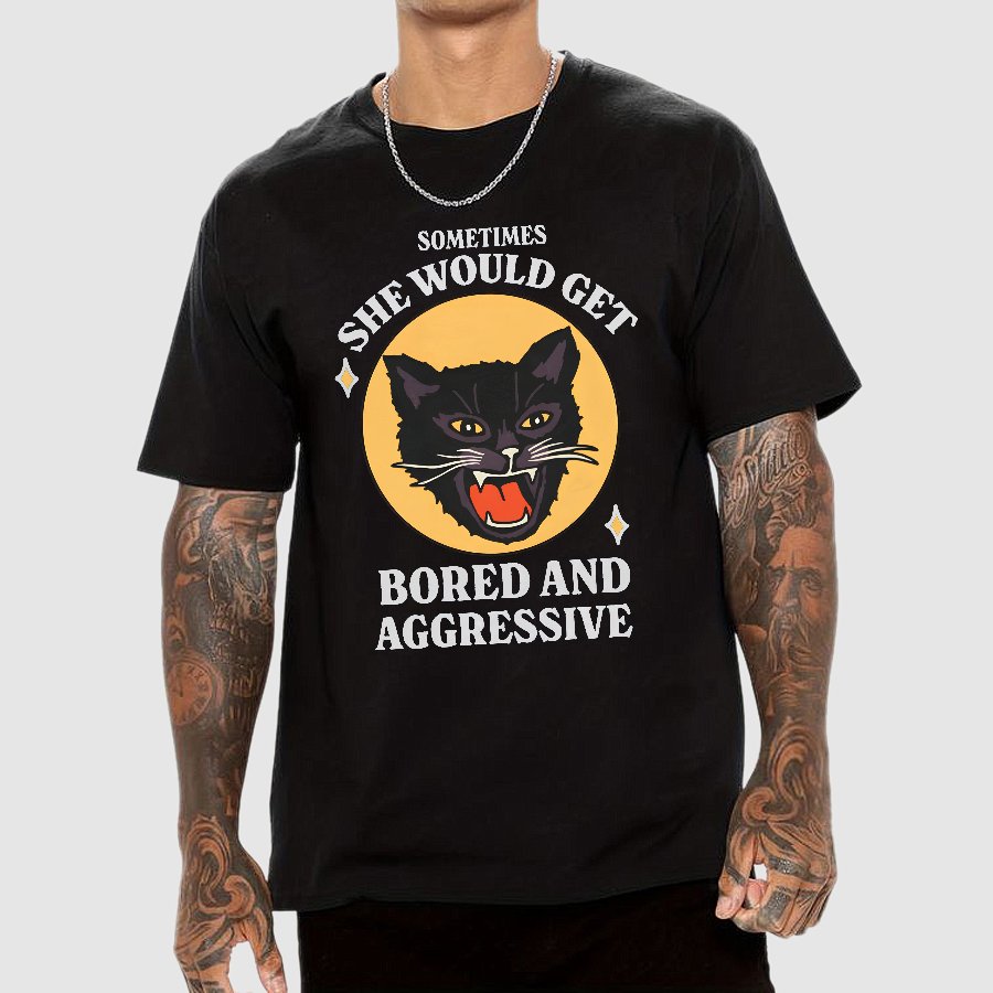Angry Cat Funny Geek T-Shirt