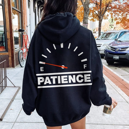 funny patience Printed Back Unisex Cotton Hoodie