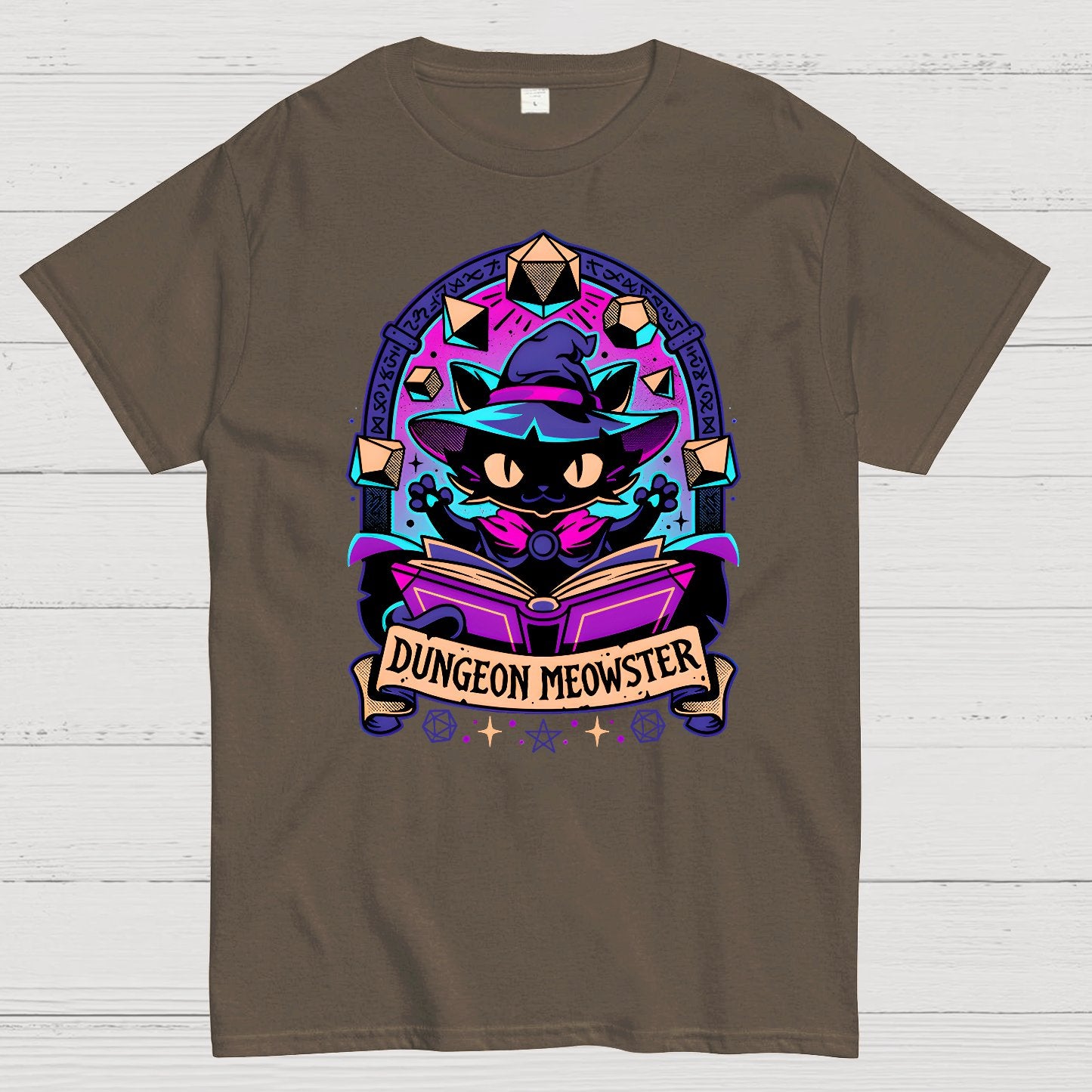 Feline Dungeon Keeper Meowster Geek T-Shirt