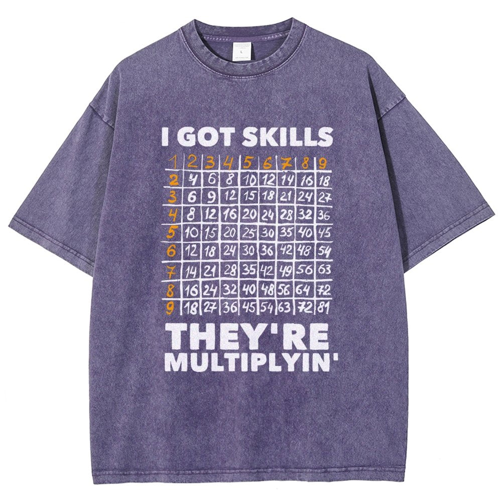 Math Got Skills Multiplying Vintage Distressed T-shirt