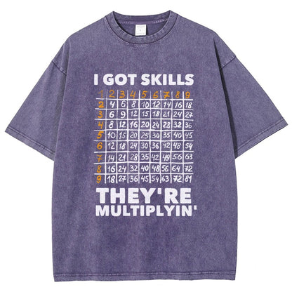 Math Got Skills Multiplying Vintage Distressed T-shirt