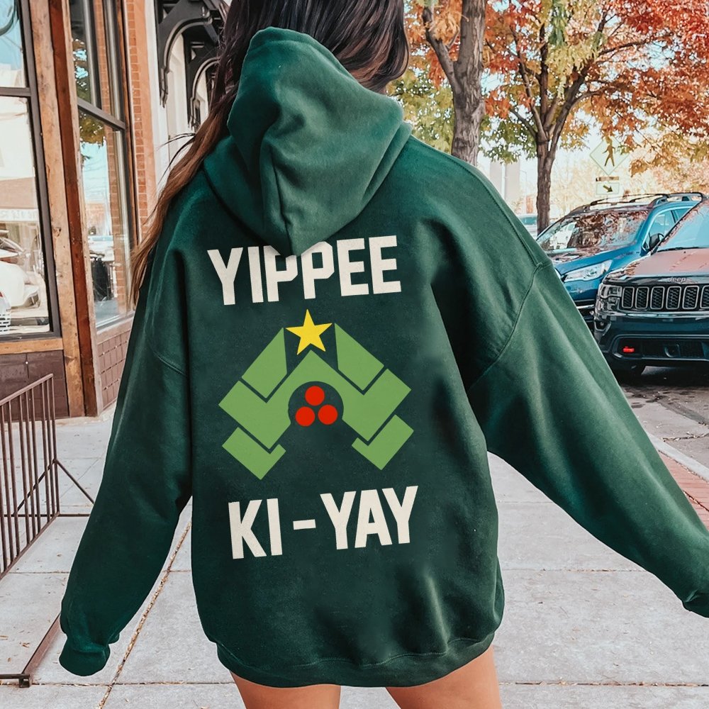 YIPPEE KI-YAY Printed Back Unisex Cotton Hoodie