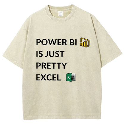 Excel VS Power BI Vintage Distressed T-shirt