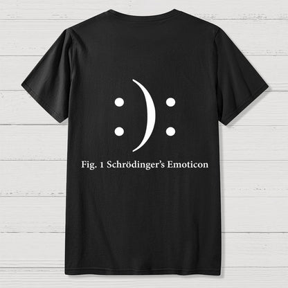 Schrodinger's Emoticon Front And Back Printing Geek T-Shirt