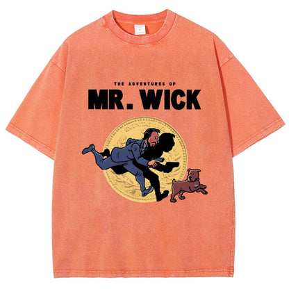The Adventures of Mr. Wick Vintage Distressed T-shirt