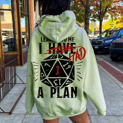 I Had A Plan Nerdy Printed Back Cotton Hoodie