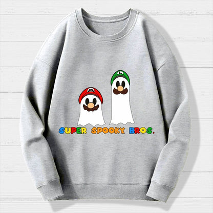 Retro Gamer Brother Ghosts Geek Cotton Sweatshirt