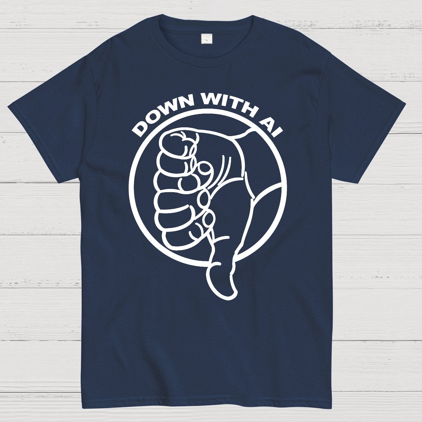 DOWN WITH AI Geek T-Shirt