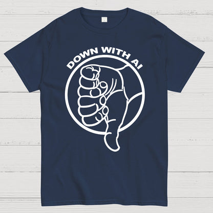 DOWN WITH AI Geek T-Shirt