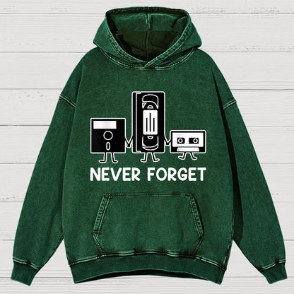 Never Forget Cassette Tape VHS Gamer Old School Funny Vintage Distressed Hoodie