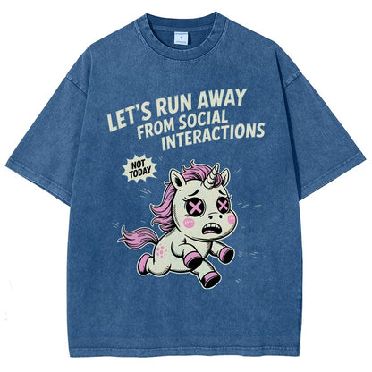 Let's Run Away Vintage Distressed T-shirt