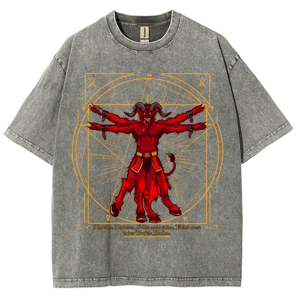 Vitruvian Krampus Vintage Distressed T-shirt