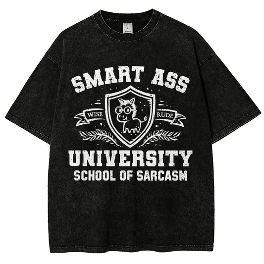Smart Ass University Vintage Distressed T-shirt
