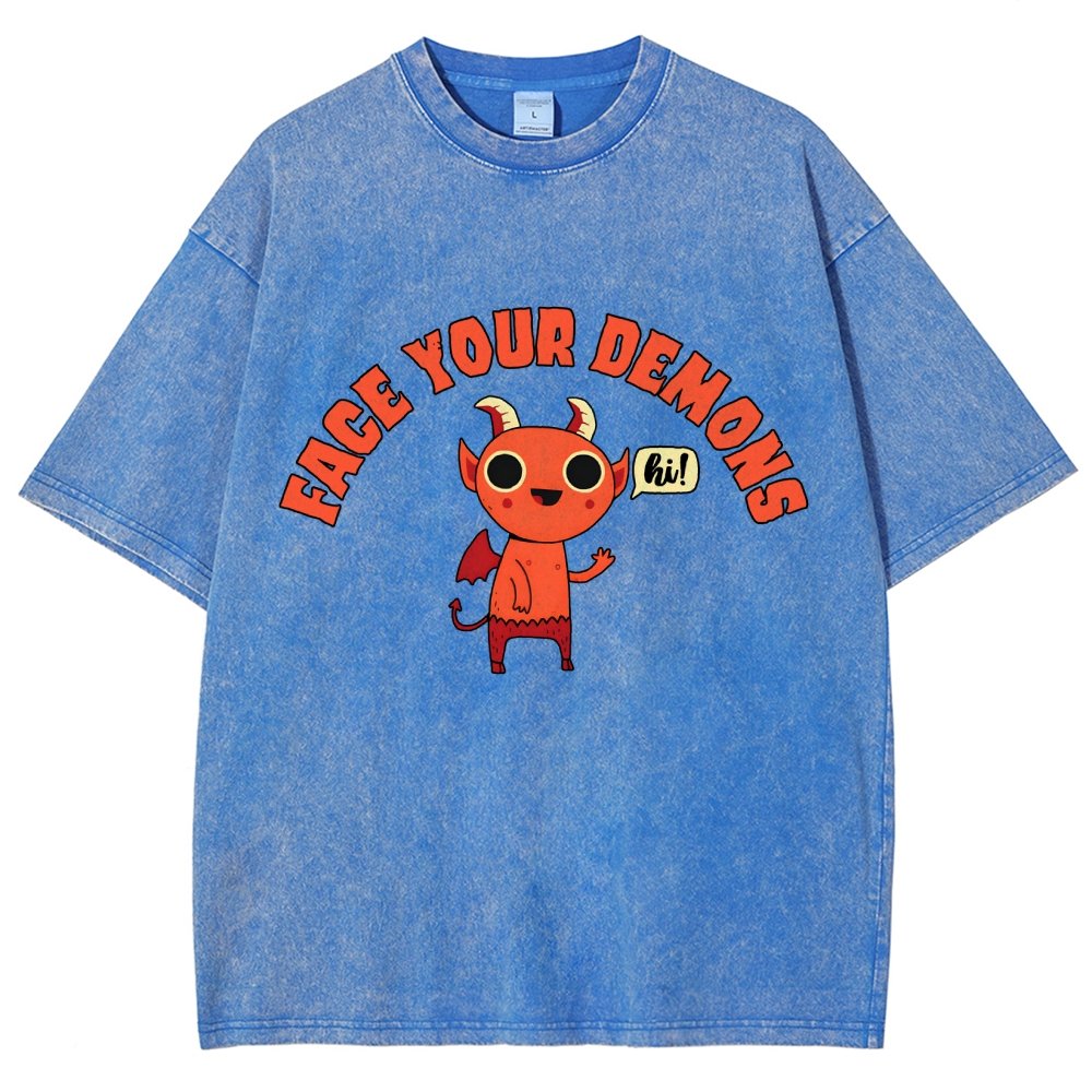 Face Your Demons Vintage Distressed T-shirt