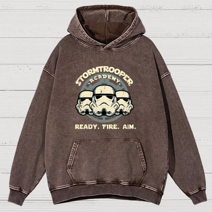 Ready. Fire. Aim. Vintage Distressed Hoodie