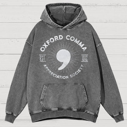 Men's Oxford Comma Appreciation Society Vintage Distressed Hoodie