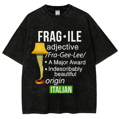 Funny Christmas Fragile Major Award Leg Lamp Vintage Distressed T-shirt