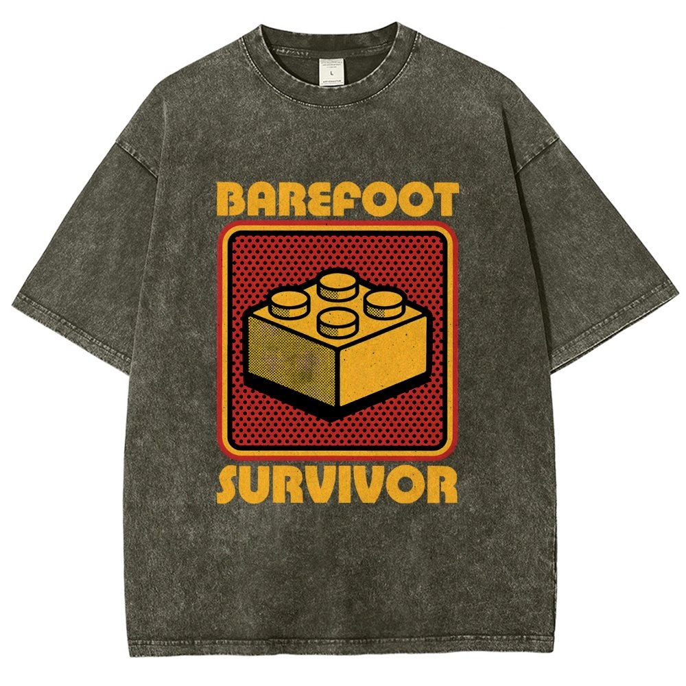 Foot Brick Survivor Vintage Distressed T-shirt