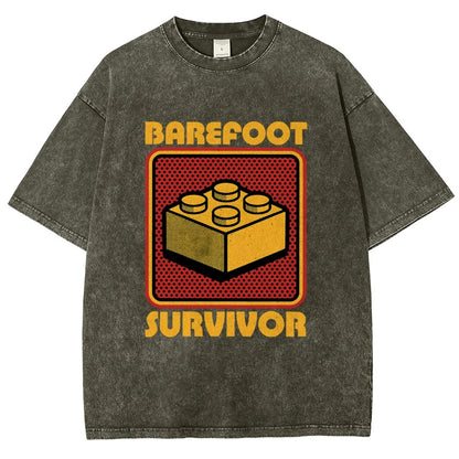 Foot Brick Survivor Vintage Distressed T-shirt