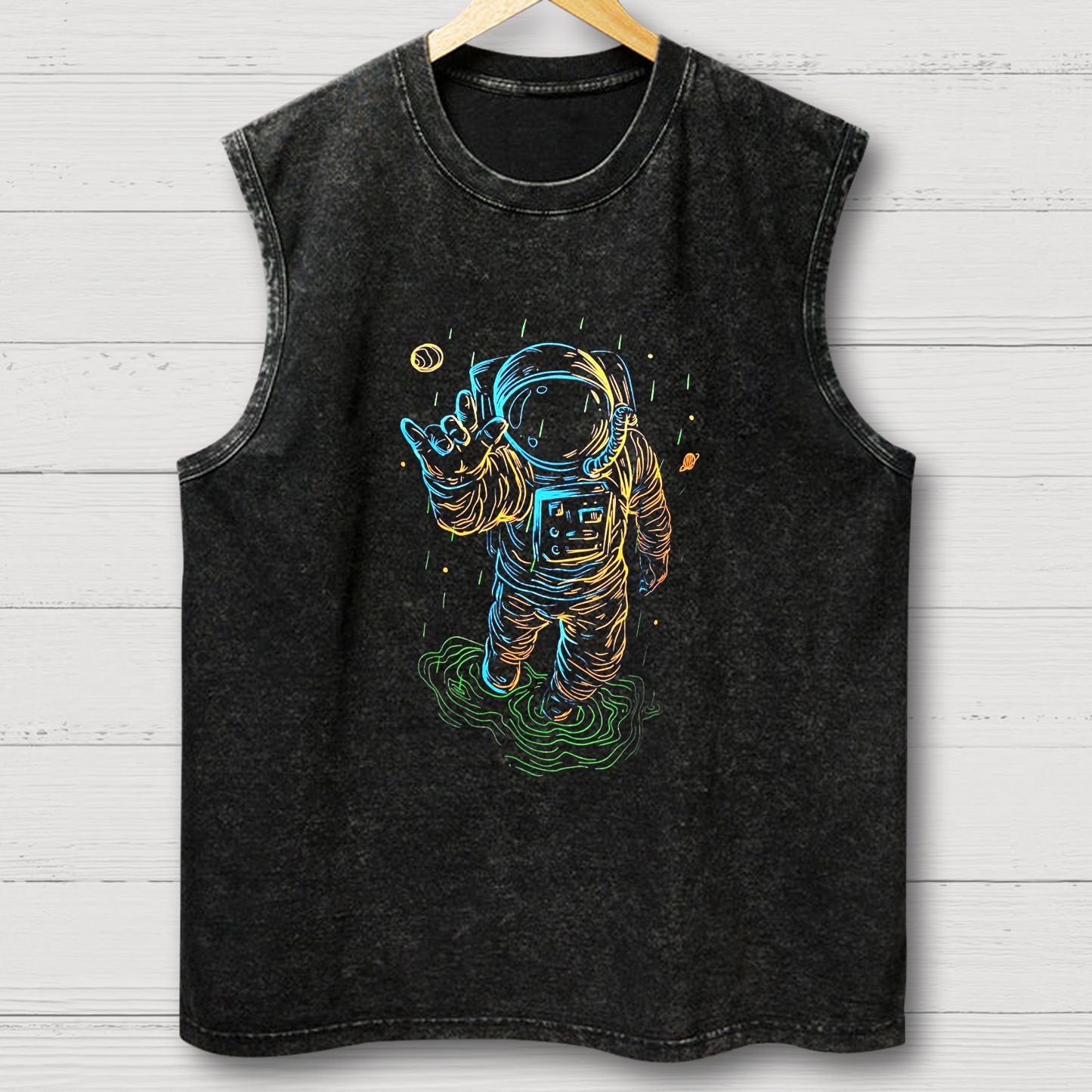 Travel In Space Funny Vintage Distressed Washed Tank