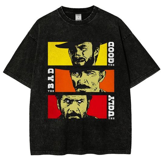 The Good The Bad The Ugly Cat   Vintage Distressed T-shirt
