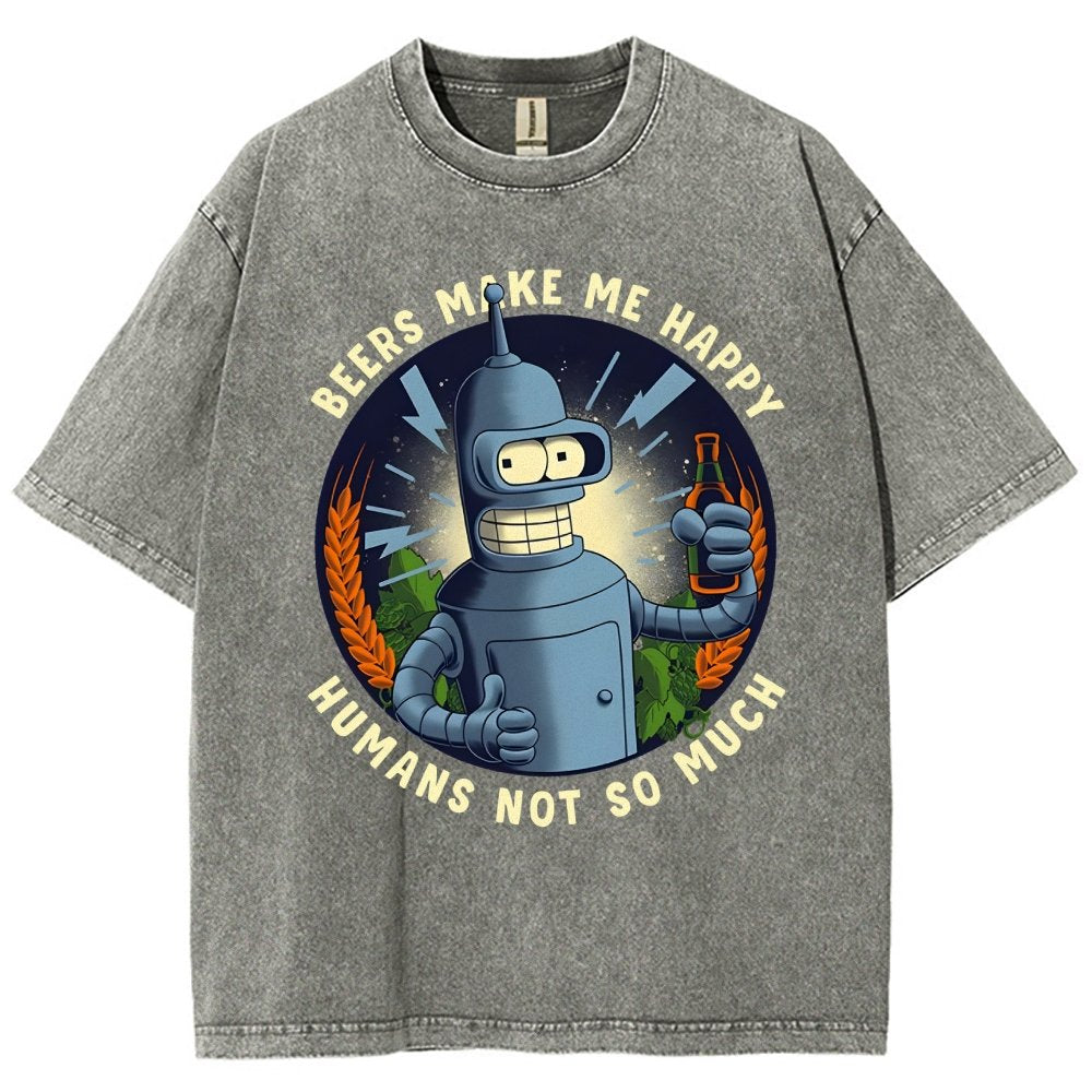 Beers Make Me Happy Vintage Distressed T-shirt