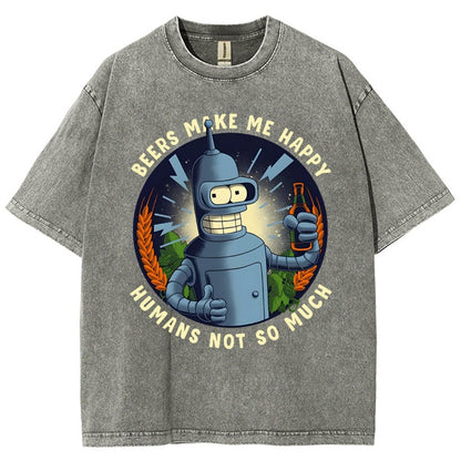 Beers Make Me Happy Vintage Distressed T-shirt