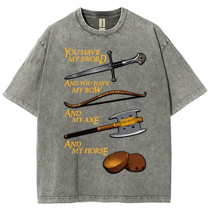 Holy Ring-You Have My Blade And You Have My Arrow And My Hammer And My Steed. Vintage Distressed T-shirt
